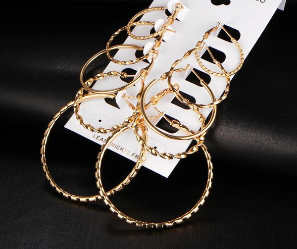 Oversize Gold Color Hoop Earrings