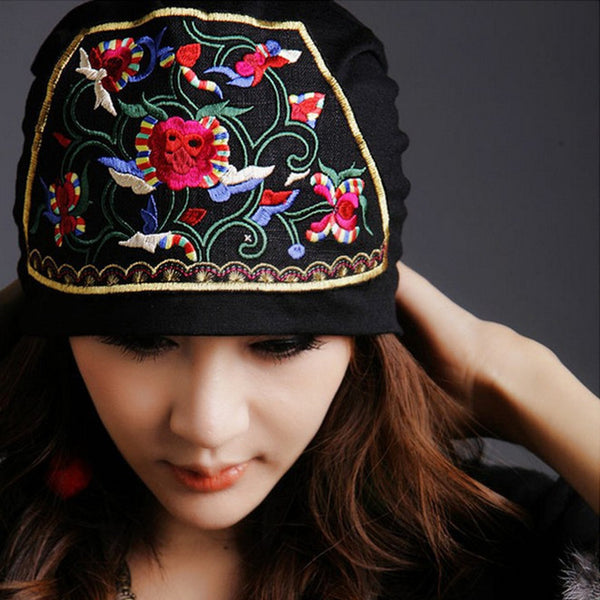 Floral Embroidery Hip Hop Hat