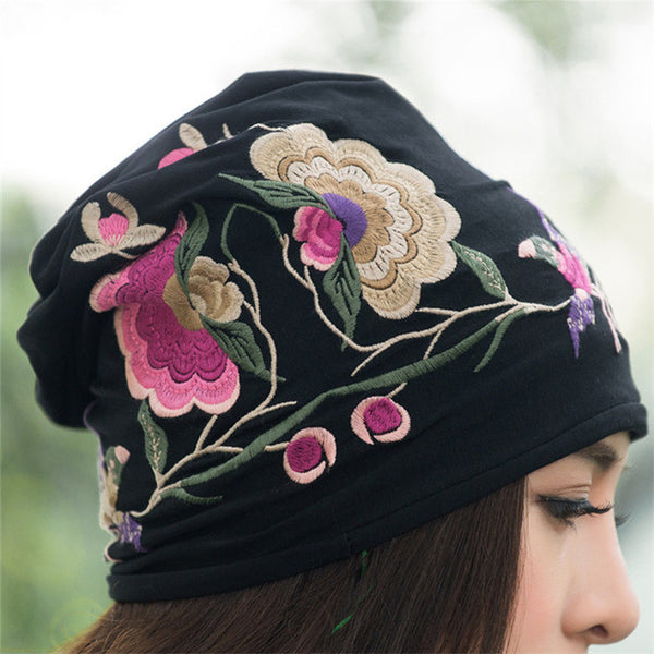 Floral Embroidery Hip Hop Hat