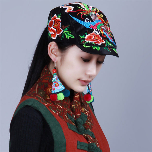Floral Embroidery Hip Hop Hat
