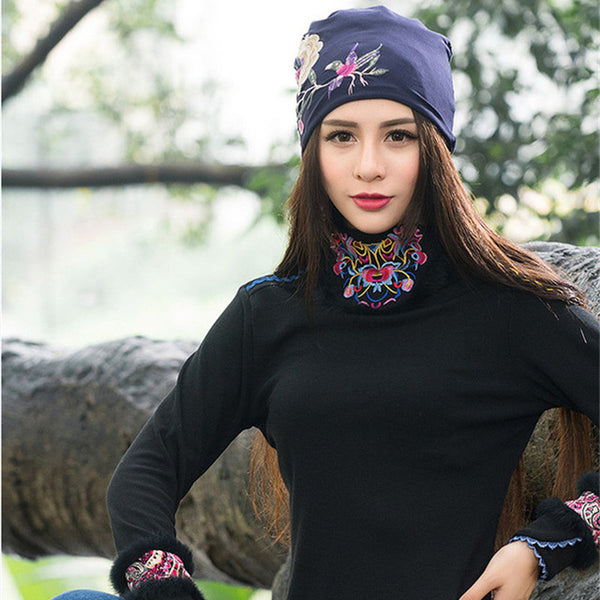 Floral Embroidery Hip Hop Hat